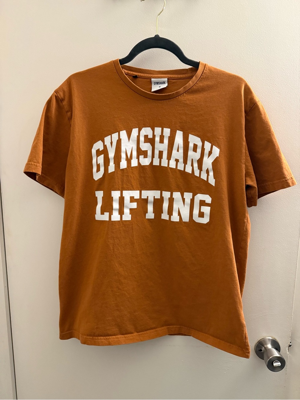 Gymshark Rust Orange Tee with White Logo